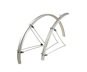 Stronglight Bicycle Components: 700C Competition 35mm Narrow Section Guards. S-version with Fixed Bridges - Stainless Steel Safe Clip-SILVER -35MM