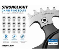 Stronglight Chainring Bolt Kit Triple Crankset Steel Silver Bicycle SL350018
