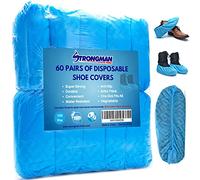 Strongman Tools Shoe Covers 120-Pack (60 Pairs) Shoe Protector for Men & Women, Disposable Shoe Covers Non Slip & Reusable, Water-Resistant Booties for Shoes, Durable for Indoor & Outdoor Use