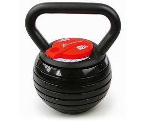 Strongology HERCULES18 7-in-1 Adjustable Smart Kettlebell upto 18kg Black with Red Dial Home Fitness Gym Equipment