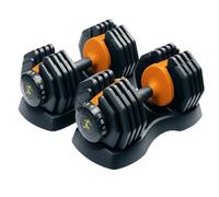 Strongology Home Fitness Black and Orange Adjustable Smart Dumbbells from 2.5kg upto 25kg Training Weights