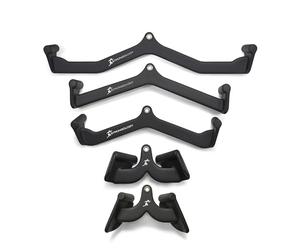 Strongology POWERPULL Cable Machine Attachment Set, Multi Grip Lat Pulldown Bar Handles for Home Gym, Back Workout Equipment for Rows, Pulldowns, Strength Training, Durable Steel Construction