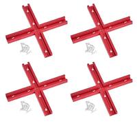 STRONGROWTH T Track Woodworking System Accessories-Double Cut Profile Universal T-Track with Predrilled Mounting Holes and Clamps and kit (T Track Intersection Kit 4PK)