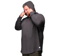 STRONGSIZE Men's Big and Tall Thermal Waffle Hoodie - Lightweight Longer Length Long Sleeve Hoodie, Washed Black, 8X-Large