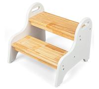 StrongTek Kids 2 Step Stool, Rubber Wood Step for Children, Safe & Sturdy, Ideal for Bathroom, Kitchen, Home Use, Durable, Non-Slip, Child Safety, Foot Stool, Toddler Step Stool, Easy to Clean