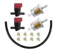 Strongthium 2-Pack 1/4" Petrol Fuel Line Service Kit 691035 Filters 698183 Shut-Off Taps 50cm Hose & 8 Clamps Compatible with Briggs & Stratton John Deere Mountfield Riding Mowers