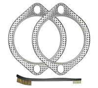 Strongthium 2-Pack 3.5 Inch 2-Bolt Exhaust Gasket with Steel Fire Ring 89mm ID High Temp Flange Gasket 5-Layer Graphite Core Replacement for Truck Turbo Muffler Catback Manifold