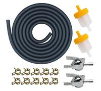 Strongthium 5mm (3/16" ID) Petrol Fuel Line Kit 2m Hose Compatible with UK Moped Scooters Pit Dirt Bikes Quad ATVs Lawnmowers with 2X Inline Taps 2X Filters & 10x Clamps