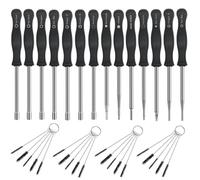 Strongthium Carburettor Adjustment Tool Set Compatible with Stihl Husqvarna Ryobi Echo, 14Pcs Carb Screwdriver Kit for 2-Stroke Strimmer, Chainsaw & Leaf Blower w/Cleaning Brushes