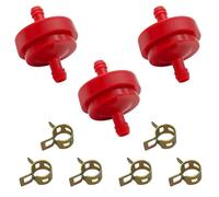 Strongthium Lawn Mower 6mm 1/4 Inch ID Inline Gas Fuel Filter Replacement compatible with Briggs Stratton 298090 298090S 298090 394358 394358s 56679 56679MA 7014359YP x3 with Fuel Clamps x6