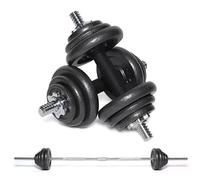 Strongway® 30KG 40KG 50KG SETS Adjustable Dumbbells Barbell Weights Set - for Home Gym Fitness Cast Iron Free Weights Bar Strength Training Equipment Weight Lifting (30KG)