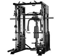 Strongway® Multi Gym Smith Machine with Weights 177KG Weight Stack Included - Multifunction Home Gym Dual Cable Pulley Dip Station Pull Up Bar Strength Training