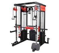 Strongway® Multi Gym Smith Machine with Weights 265.5KG Weight Stack Included - Multifunction Home Gym Dual Cable Pulley Dip Station Pull Up Bar Strength Training