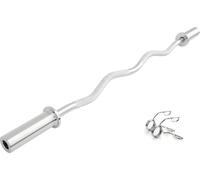 Strongway® Olympic EZ Curl Bar + Spring Collars - 2" Weight Lifting Barbell (330LBS Rated) - Olympic Weight Lifting Bar for 2 Inch Weights Plates for Gym Equipment Fitness Training Workout Exercise