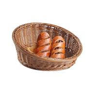 Stronrive Basket for Bread | Fruits Bread Woven Basket | Kitchen Slanted Organizer, Imitation Rattan Tray for Vegetables Potatoes Candy Snacks Pastries Banana