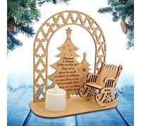 Stronrive Christmas in Heaven Candle Chair | Remembrance Ornament with Wooden Rocking Chair - with Candlestick Holder for Porch, Coffee Table, Bedside Table, Desks, Cabinets