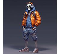 Stronrive Cool Skeleton Figurines, 2023 New Resin Scary Skull Statue Decoration, Halloween Ornaments Decoration Collectibles Memorial, Funny Collectible Figurines For Home Desk Decor(earphone)