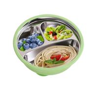 Stronrive Divided Suction Plate,Toddler Utensils Baby Feeding Plates | Fall Resistant Food Snack Bowl Dinner Trays for Outdoor Kitchen Kindergarten Care Picnic Camping Home