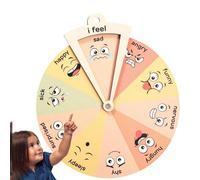 Stronrive Feelings Chart, Mental Health Emotional Learning Artwork, Mental Health Decor, Feelings Decoration, Wooden Emotional Wheel for Kids, School Classroom