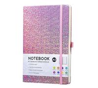 Stronrive Glitter Notebook, Pocket Notepad, 8.4x5.7 Inches 160 Lined Pages Glitter Never Peel Off Journal Hardcover Notebooks with Bandage for Writing