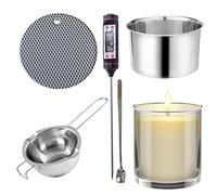 Stronrive Stainless Steel Melting Pot, Double Boiler With Thermometer And Potholder, Pot With Heat Resistant Handle For Melting Chocolate, Candle Making, Candy, Soap