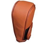 StrOux Car Gear Shift Knob Cover for Lexus IS300h ES-300h LS 500hRC, Universal Leather Non Slip Manual Shift Lever Gear Stick Knob Protector Cover Interior Fittings Car Parts,C/Brown