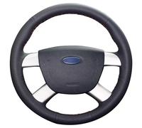 StrOux Car Steering Wheel Cover for Ford Focus 2 2005 2006 2007 2008 2009 2010 2011, Customized Leather Hand-stitched DIY Steering Wheel Cover Breathable Anti-Slip Protector Accessories