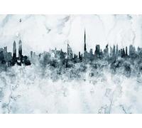 STROXTH WALLPAPER Photo Wallpaper 3D Abstract City Silhouettes 250cmx175cm Blue Geometric Graffiti Patterns Indoor Wall Decoration Giant Poster Mural