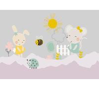 STROXTH WALLPAPER Photo Wallpaper wallcovering 200cmx140cm Children Cartoon Animals Rabbits Bees Princess Room Paper Wall Mural