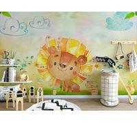 STROXTH WALLPAPER Photo Wallpaper wallcovering 200cmx140cm Children Cartoon Golden Lion Animal Music Children's Room Background Wall Paper Wall Mural