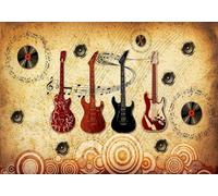 STROXTH WALLPAPER Photo Wallpaper wallcovering 250cmx175cm Music Guitar Music Element Symbol Bar Ktv Workwear Background Wall Paper Wall Mural