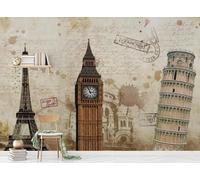 STROXTH WALLPAPER Photo Wallpaper wallcovering 350cmx245cm Retro European Vintage Retro Landmark Buildings and Tourist Attractions Paper Wall Mural