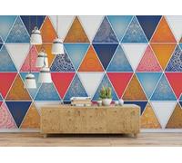STROXTH WALLPAPER Photo Wallpaper wallcovering 430cmx300cm Geometric Watercolor Geometric Lines Colourful Graphic Patterns European Minimalist Paper Wall Mural