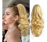 StrRid 16 Inch Wavy Synthetic Ponytail Hair Extensions Ponytail Ponytail Curly Black