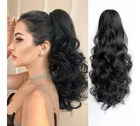 StrRid 16" Ponytail Hair Extensions Wavy Synthetic Hair Wavy Ponytail Hair Extensions Ponytail Hair Pieces