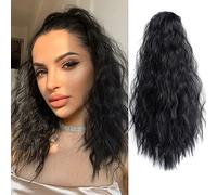 StrRid Ponytail Clip Wavy for Black Women 18 Inch Curly Synthetic Ponytail Hair Extensions Fluffy Limescale Resistant