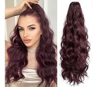 Strrid Ponytail Extensions 22 Inch Wavy Synthetic Hair Curly Synthetic Hair Claw Clip for Daily Use
