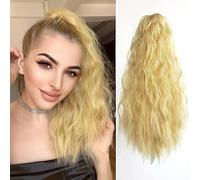 Strrid Ponytail Extensions Blonde Hair Extension Hair Claw Clip 18 Inch Wavy Curly Synthetic Hair Claw Clip Blonde 18 Inch