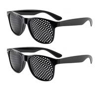strrng 2 Pcs Pinhole Glasses, Black Vision Correction Glasses, Pin Hole Correction Glasses, Pinhole Glasses for Improving Vision, for Enhance Focus and Clarity, Fatigue Relief(Normal & Sporty)