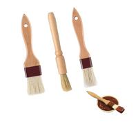 strrng 3 Pcs Pastry Brushes, Durable & Heat Resistant Basting Brush, Boar Hair Wood Anti-Slip Handle Cooking Brush, Multi-use Oil Brushes for Cooking, for Baking, Barbecue & Cookings.