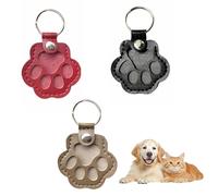 strrng 3 Pcs Pet Hair Keychain,Beautifully Designed Personalised Pet Paw Shaped Leather Keychain,Elegant Dog Hair Keyring,a Heartfelt Gift for Dog Loss, Creating a Lasting Memory for Bereaved Owners