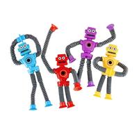 strrng 4 Pcs Telescopic Suction Cup Robot Toy, Telescopic Hundred Variations Fidget Toys, Creative Fidget Toys for Kids Tubes Robot Toy, for Adults Kids ,School Supplies Help with Concentration
