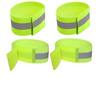 strrng 4 Pieces Reflective Arm Bands Adults,High Visibility Armbands,Reflective Running Gear,Four Reflective Running Armbands Hi Vis,Reflective Running Gear Adjustable Length
