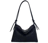 strrng Black Clutch Bag, Timeless Net Diamond Evening Bags for Women Rhinestone, Elegant Sparkling Black Evening Bag Luxurious, All-Occasion Clutch Bags for Women Wedding Banquet Prom Celebration