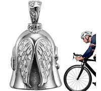 strrng Guardian Bell for Motorbikes,Silver Stainless Steel Riding Bell,Luck Angel Motorcycle Biker bell Keychain,Stainless Steel Motorcycle Bells Luck Riding Bells,for Man Woman Biker Riders.