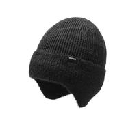 strrng Winter Beanie,Beanie Hat Men with Earflaps,Thick Warm Mens Beanies Hat,Cold-Resistant Thermal Knit Winter Hats for Men,Minimalist Winters Hats,for Mens and Women Outdoor Activity(Black)
