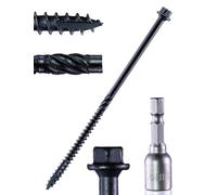 Structural Lag Screws 10 Inch, 40-Pack #14 X10 Heavy Duty Black Timber Screws, Rust Resistant, Hex Head Outdoor Log/Landscaping Wood Screw, Drive Bit Included