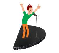 Structural Plywood Stage, 120 100 CM Small Stage Riser for Storytelling Sessions, Singing Activities, Free Combination Options(Black,Dia 3.3ft/39.4in/1m)