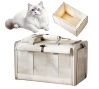 Structured Cat Carrier - Strap Dog Travel Bag, Medium Sized Pet Carrie for Easy, Tear Resistant Kitten Transport Case with Reinforced Corners, Hard Sided Carriers, Carrying Crates for Relocating Pets