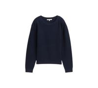 Structured Knit Sweater with Ribbed Hem Women's Tom Tailor Denim Bleu M